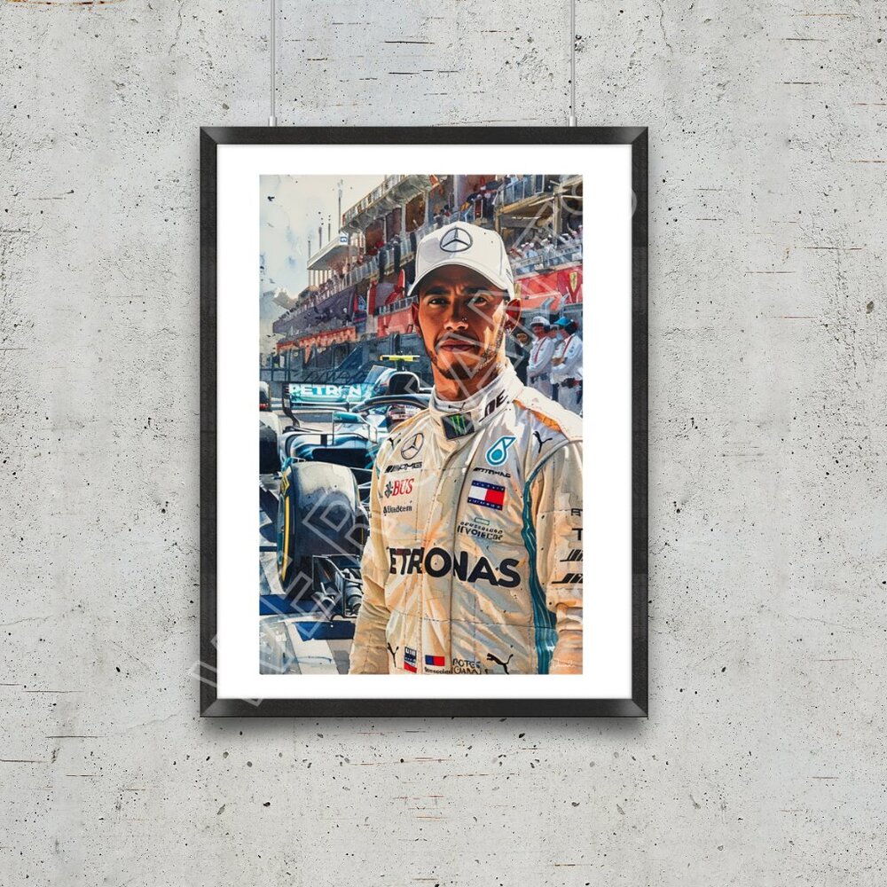 Sir Lewis Hamilton F1 Racing 11x17 Art Print